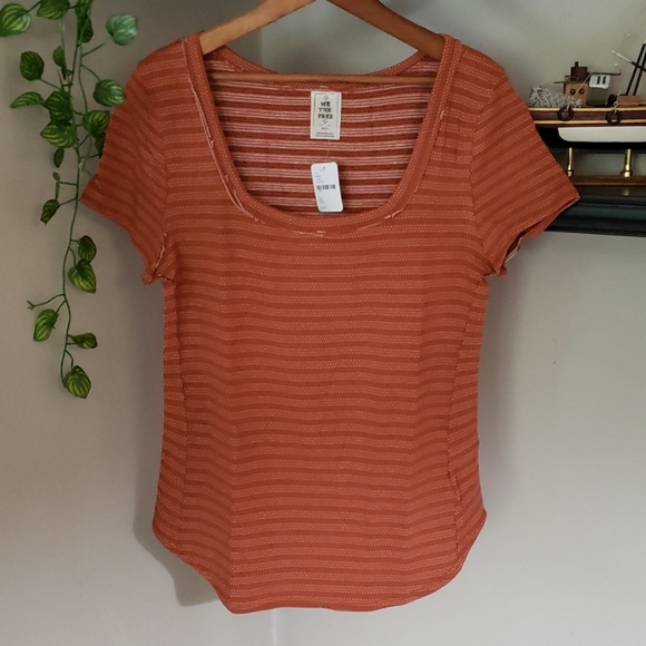 Final Sale NWT We The Free Rust Polka Short Sleeve Size XL - Picture 4 of 9